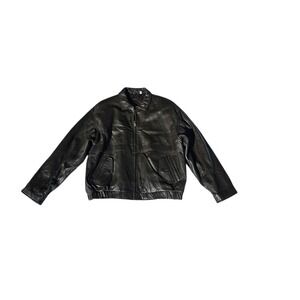 Roundtree & Yorke Men's Size XL EUC Brown Lamb Skin Butter Soft Leather Bomber